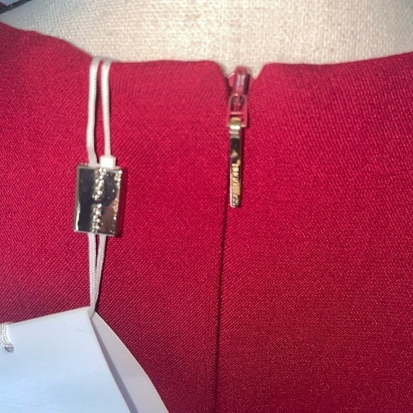 𝅺Office Ready🤩NWT Hugo Boss Red Shift Sleeveless Career Dress Size 40IT/4US - Picture 7 of 11